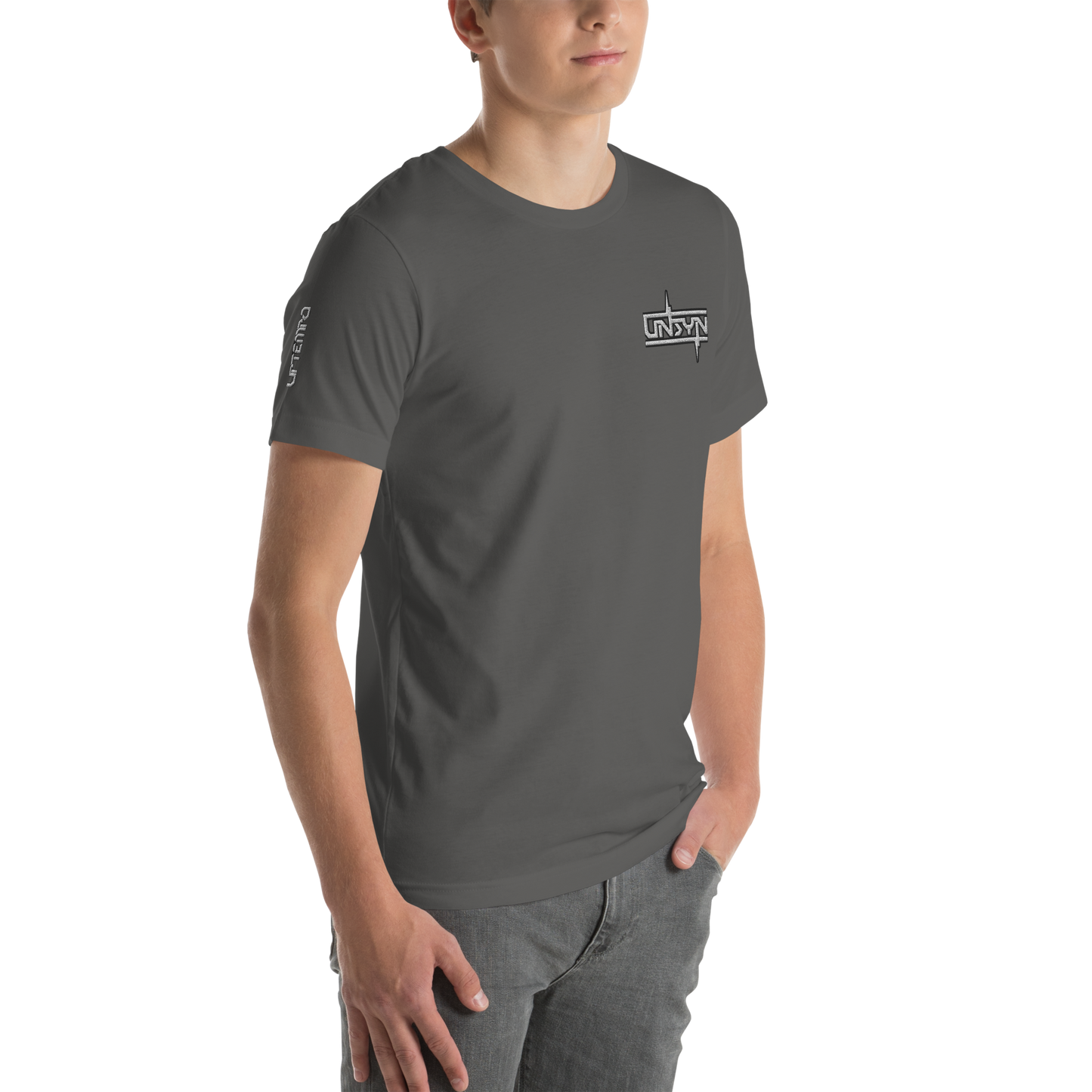 UNSYN Regular T-Shirt, 100% Cotton, UNISEX, embroided (gestickt) logo, front left
