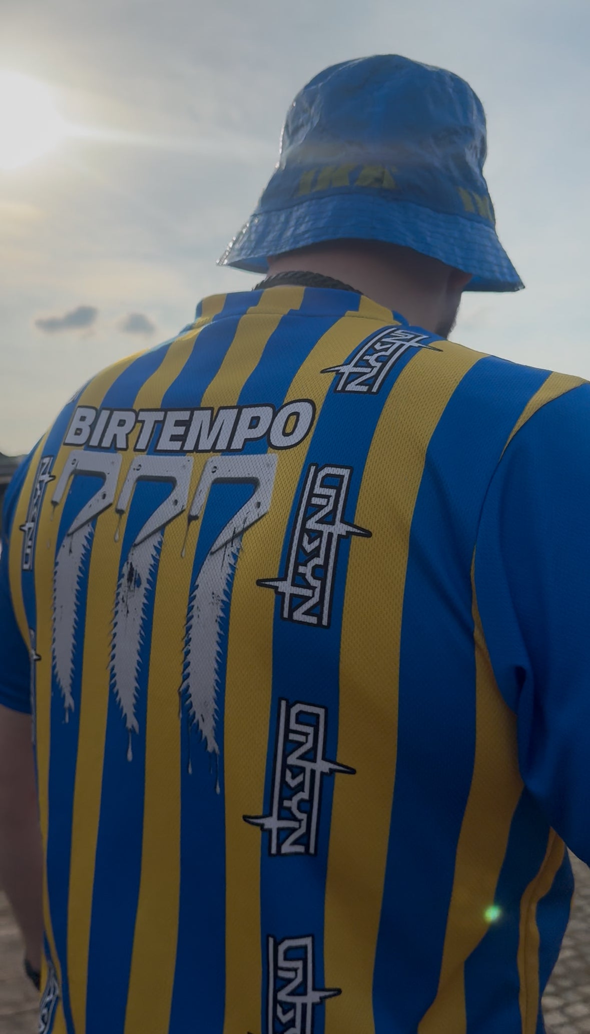 BIRTEMPO - UNISEX Short Arm Jersey Blue & Yellow Stripes 🍻