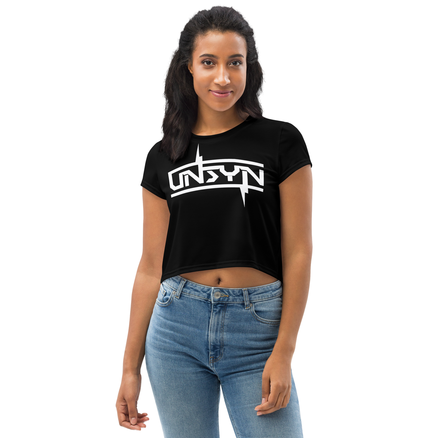 UNSYN Crop Top, WHITE Logo print
