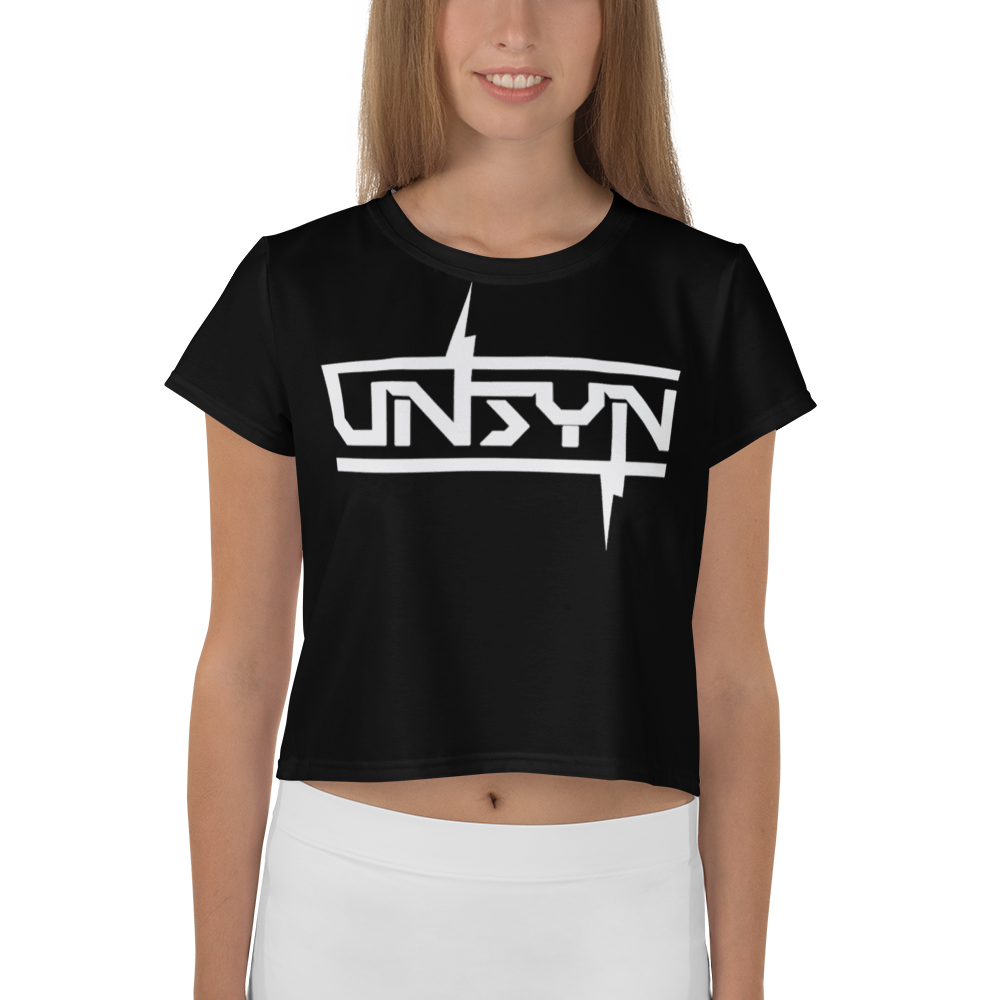 UNSYN Crop Top, WHITE Logo print