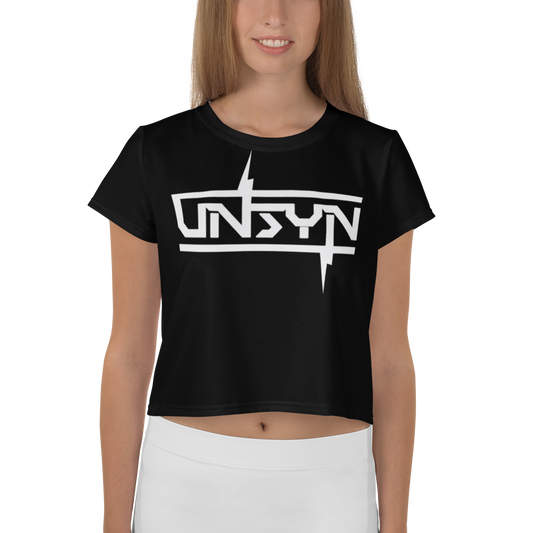 UNSYN Crop Top, WHITE Logo print
