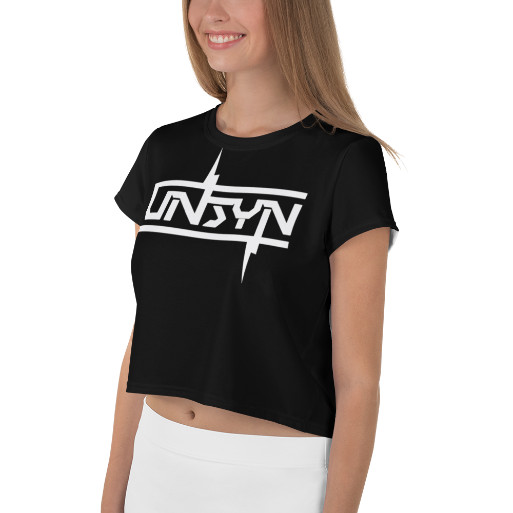 UNSYN Crop Top, WHITE Logo print
