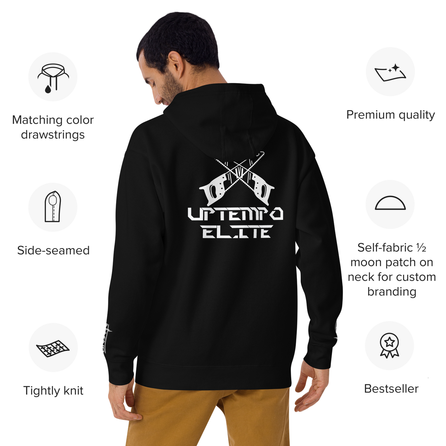 UNSYN Zaag Hoodie - Uptempo Elite, UNISEX, embroided (gestickt) & printed 🪚
