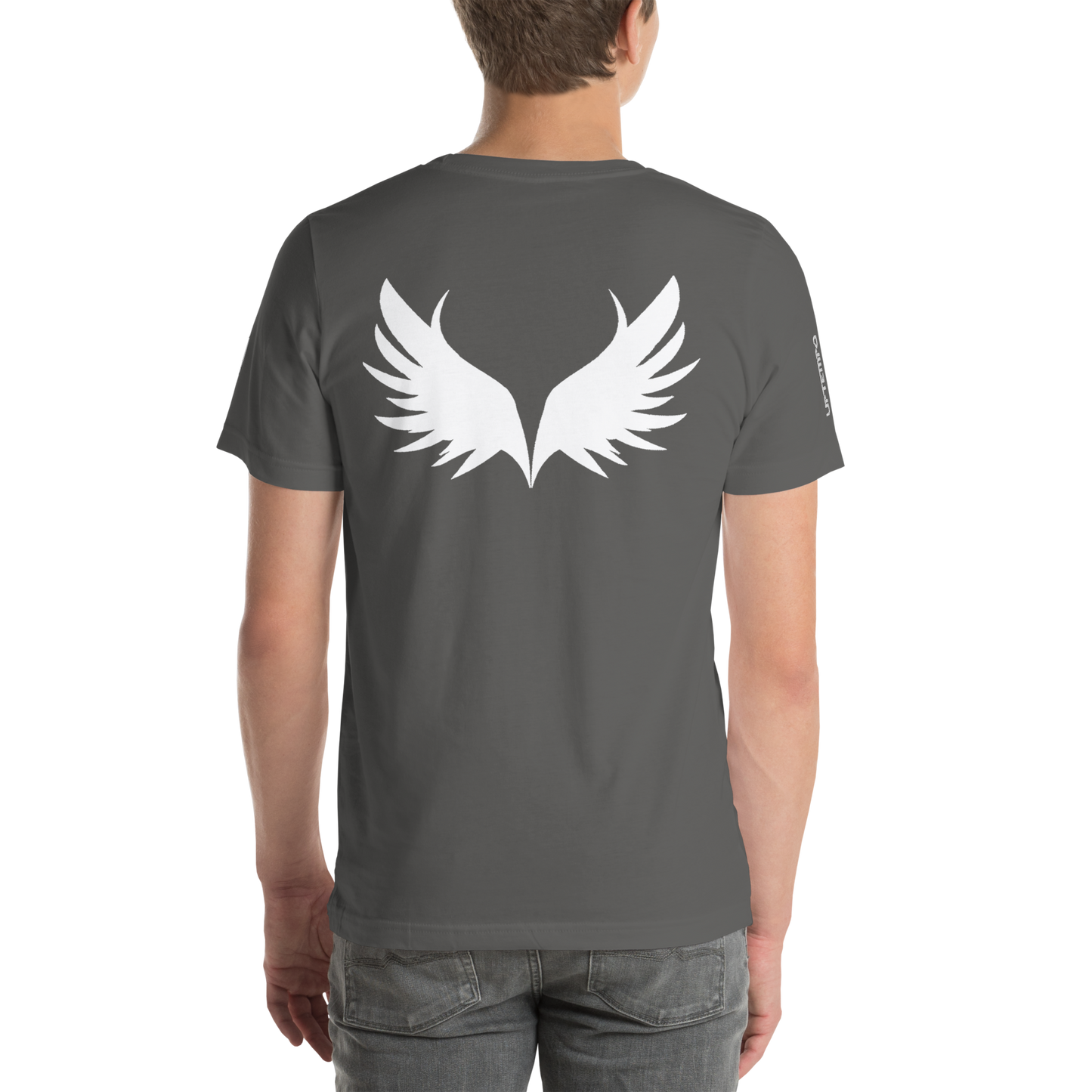 UNSYN Regular T-Shirt, 100% Cotton, UNISEX, WHITE embroided (gestickt) logo & print