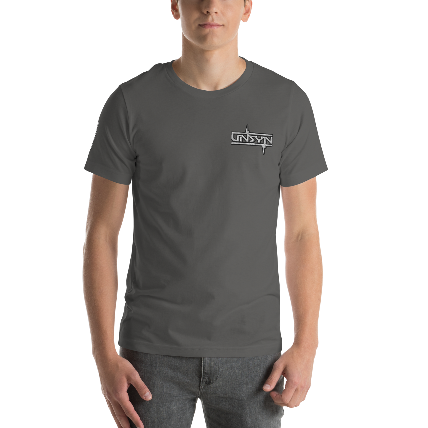 UNSYN Regular T-Shirt, 100% Cotton, UNISEX, embroided (gestickt) logo, front left