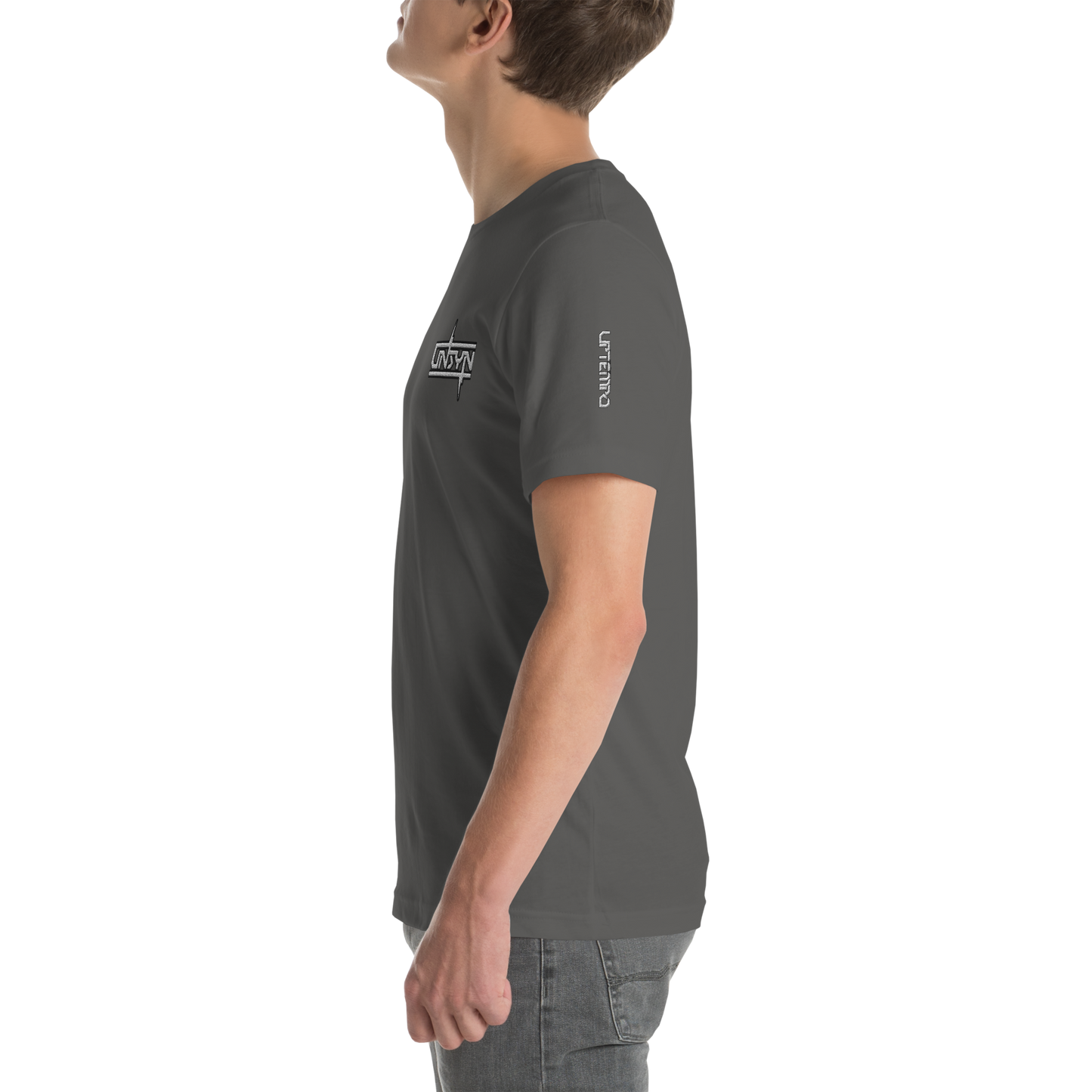 UNSYN Regular T-Shirt, 100% Cotton, UNISEX, embroided (gestickt) logo, front left