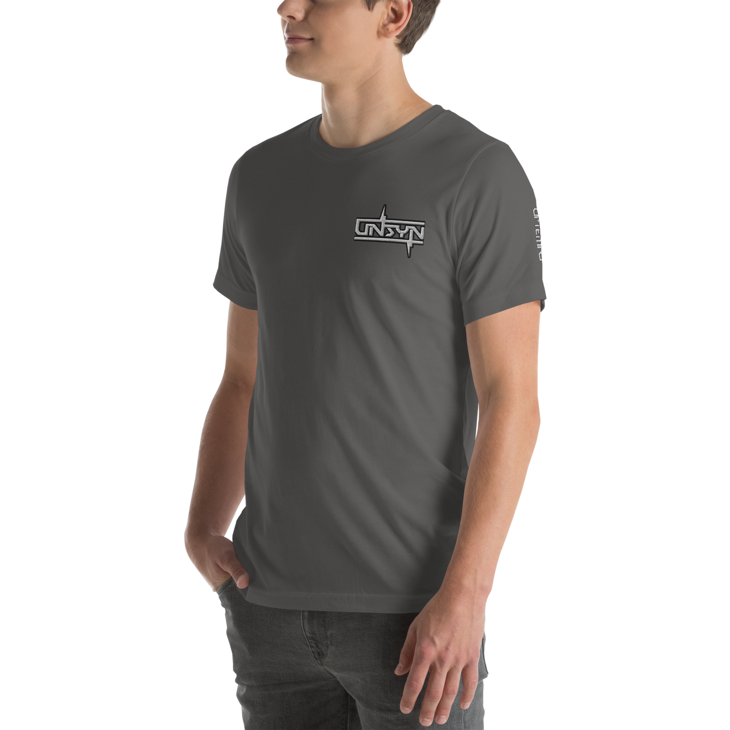 UNSYN Regular T-Shirt, 100% Cotton, UNISEX, embroided (gestickt) logo, front left