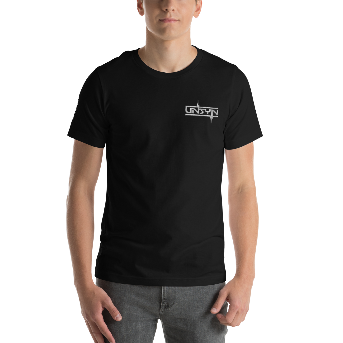 UNSYN Regular T-Shirt, 100% Cotton, UNISEX, embroided (gestickt) logo, front left