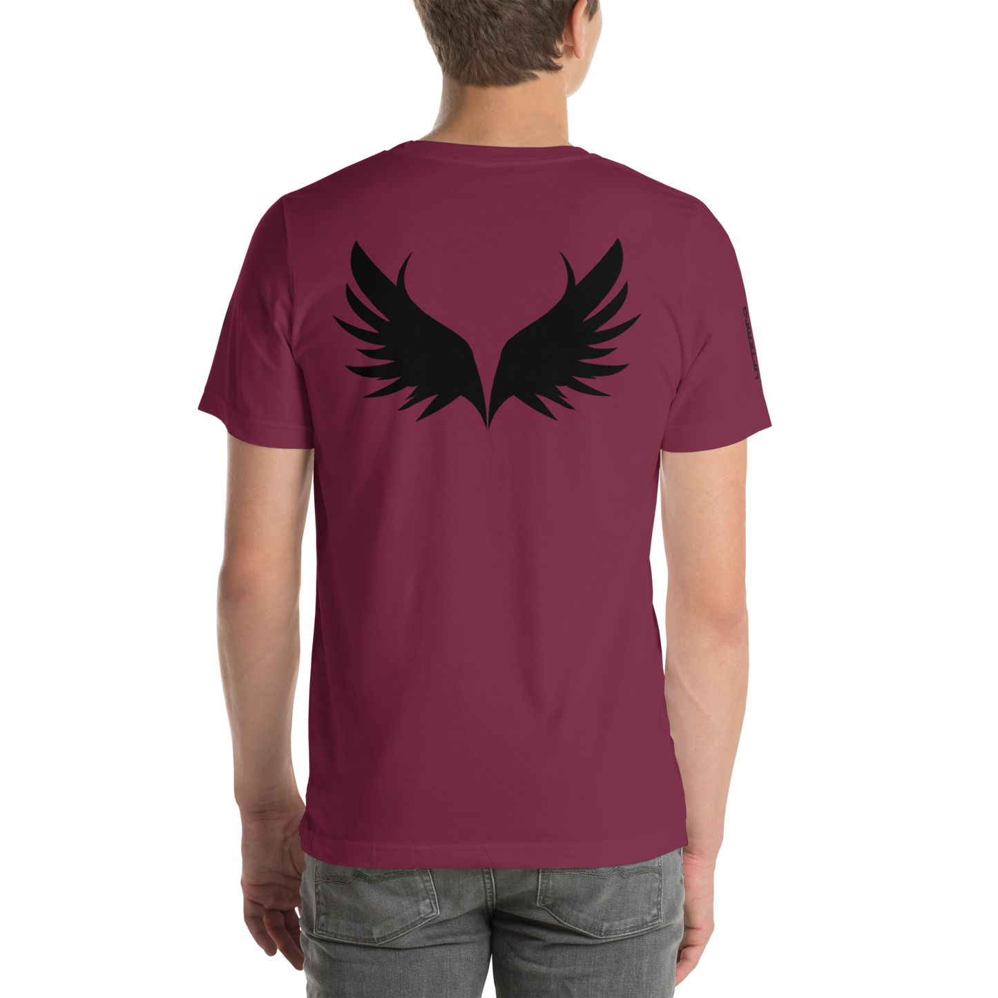 UNSYN Regular T-Shirt, 100% Cotton, UNISEX, BLACK embroided (gestickt) logo & print