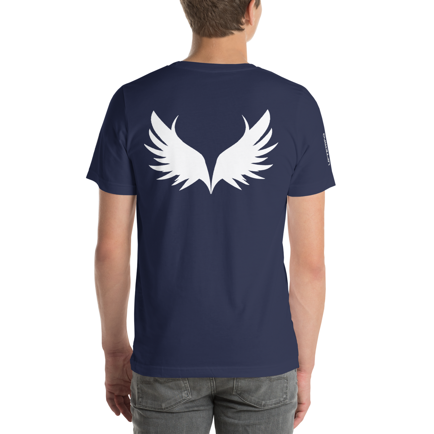 UNSYN Regular T-Shirt, 100% Cotton, UNISEX, WHITE embroided (gestickt) logo & print