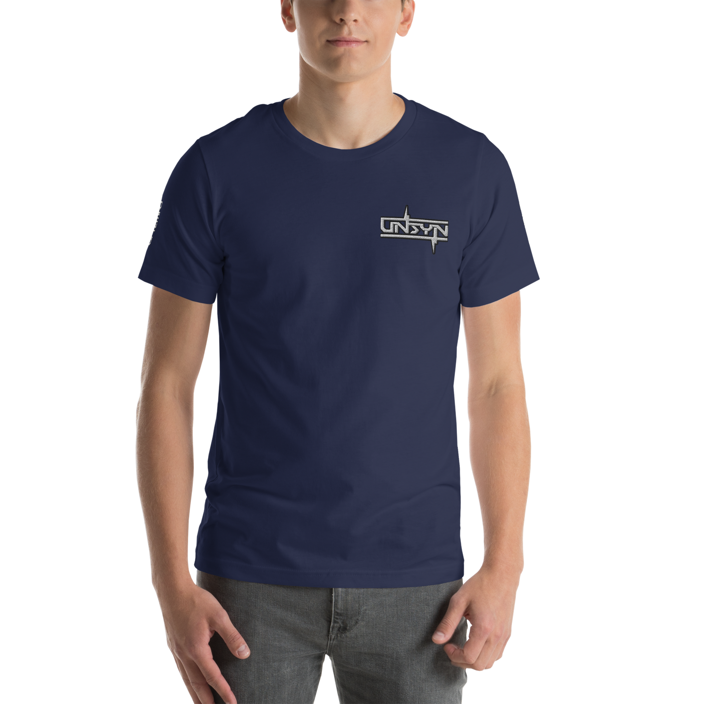 UNSYN Regular T-Shirt, 100% Cotton, UNISEX, embroided (gestickt) logo, front left
