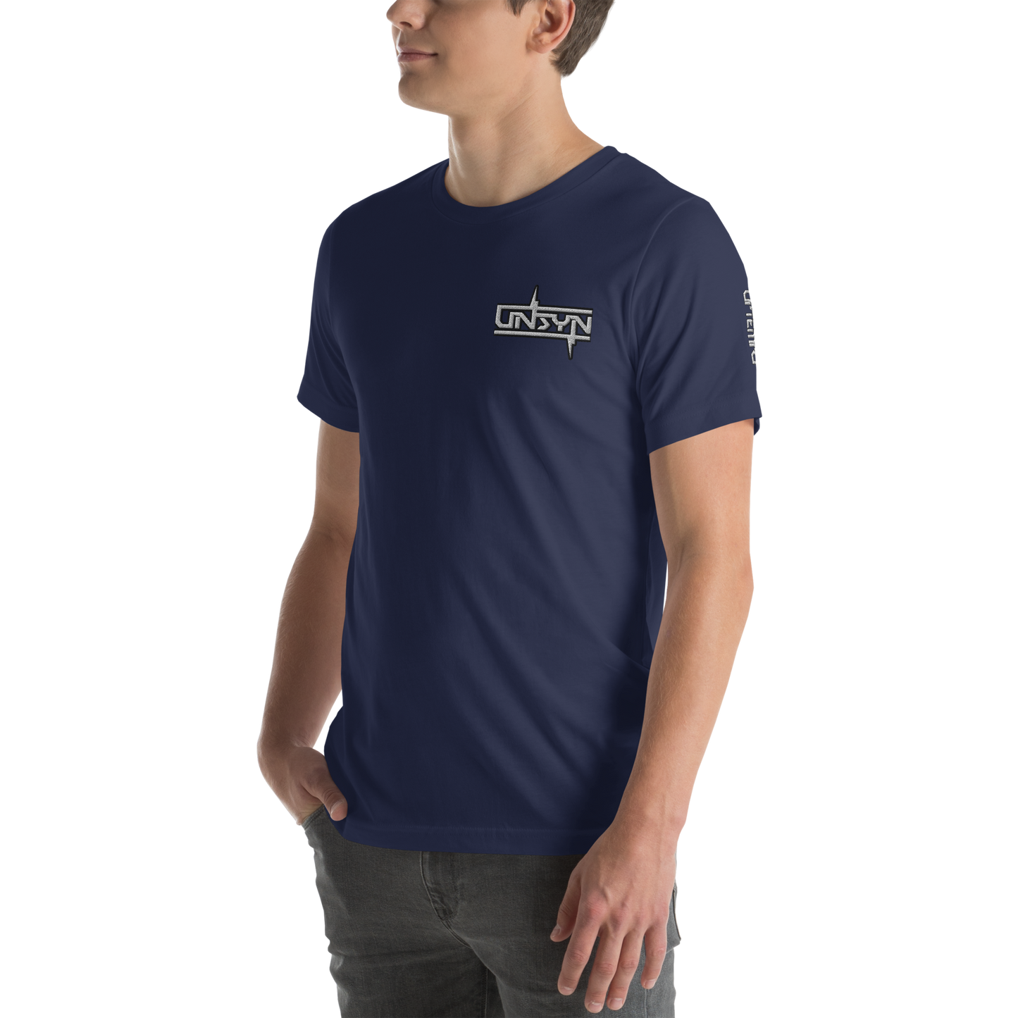 UNSYN Regular T-Shirt, 100% Cotton, UNISEX, embroided (gestickt) logo, front left