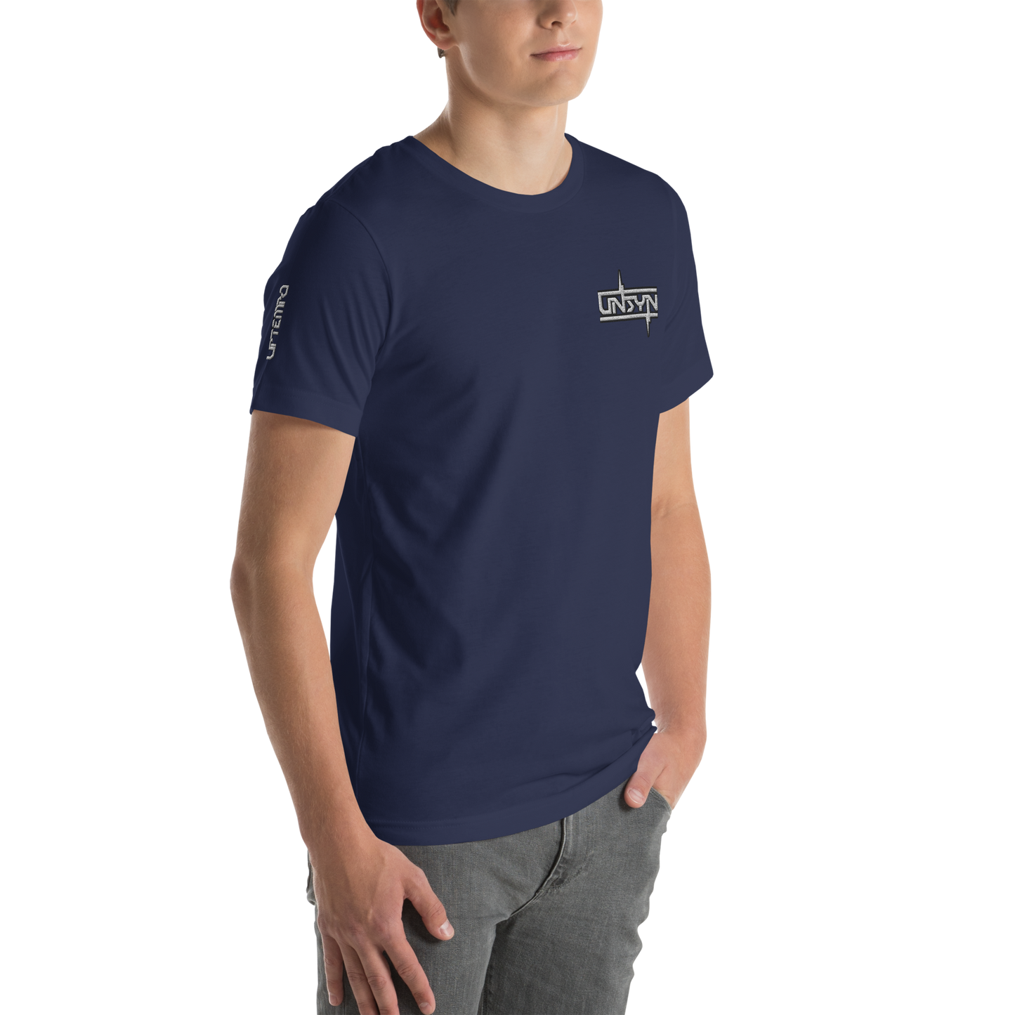UNSYN Regular T-Shirt, 100% Cotton, UNISEX, embroided (gestickt) logo, front left