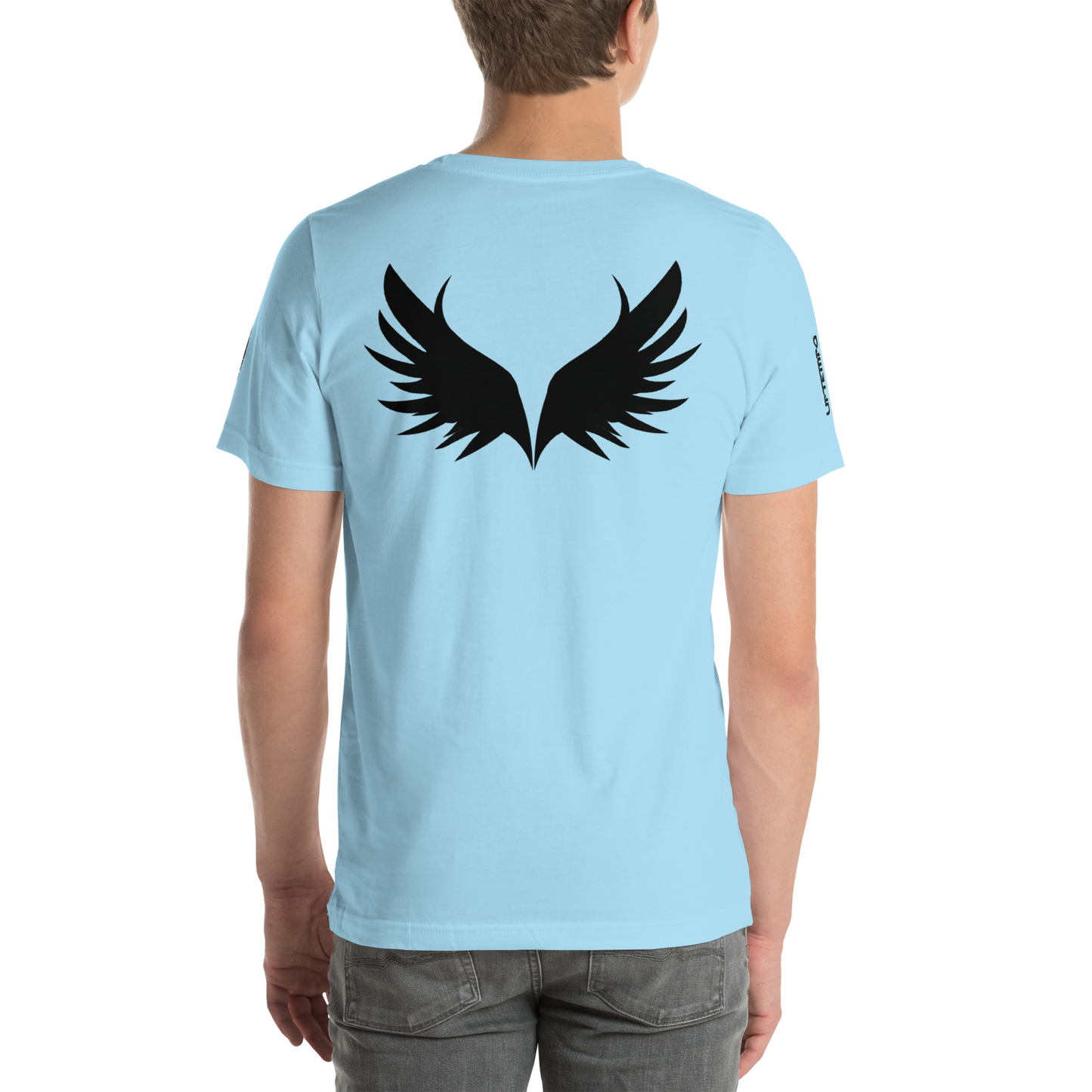 UNSYN Regular T-Shirt, 100% Cotton, UNISEX, BLACK embroided (gestickt) logo & print