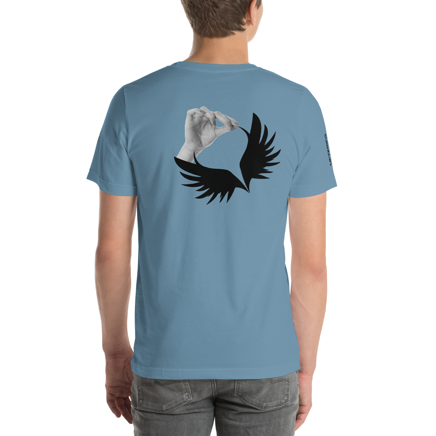 SALTYSYN LIMITED EDITION T-shirt, 100% katoen, UNISEX, ZWART geborduurd (gestickt) logo &amp; print