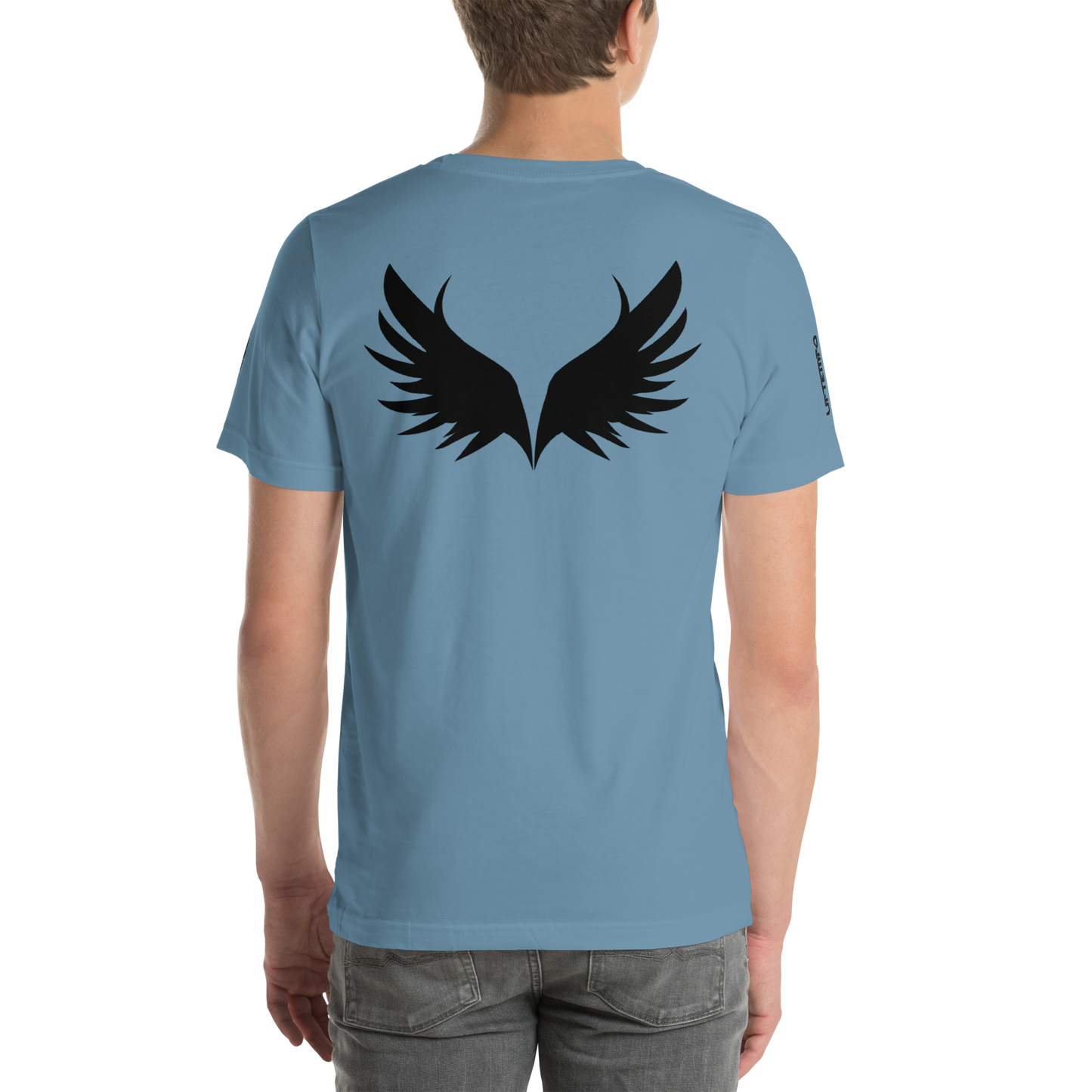 UNSYN Regular T-Shirt, 100% Cotton, UNISEX, BLACK embroided (gestickt) logo & print