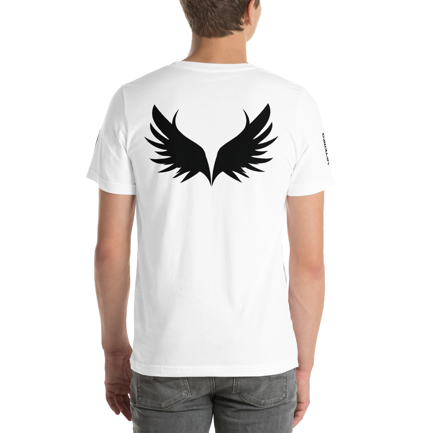 UNSYN Regular T-Shirt, 100% Cotton, UNISEX, BLACK embroided (gestickt) logo & print