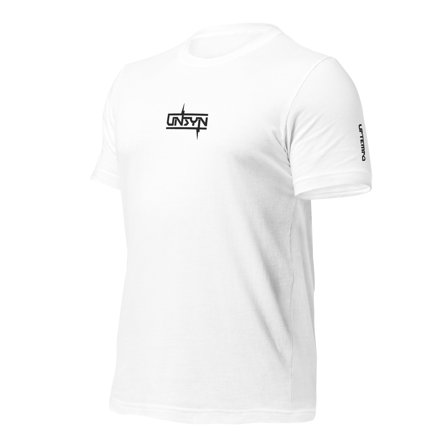 UNSYN Regular T-Shirt, 100% Cotton, UNISEX, BLACK embroided (gestickt) logo & print